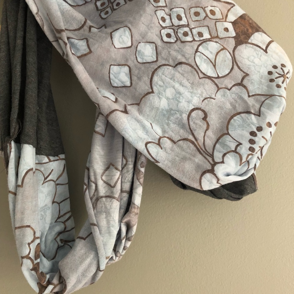 Blue Patterned Infinity Scarf - Picture 2 of 2
